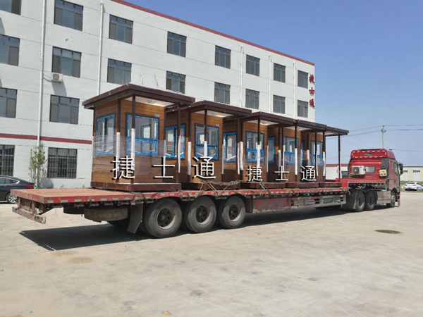 貴州省貴陽市鋼結構仿木紋崗亭 帶有站臺的崗亭